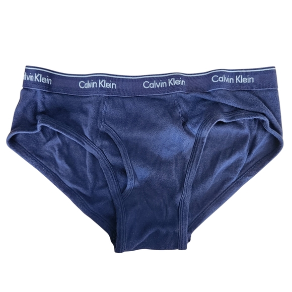 Men's Calvin Klein 100% Cotton Navy Blue Briefs - Picture 2 of 6